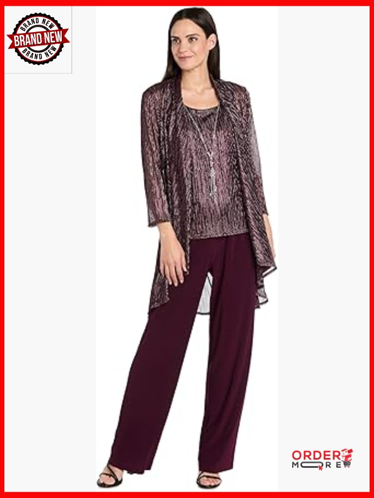 3-Piece Pant Set With Duster, Tank & Trousers, Lightweight, Wrinkle-Resistant,